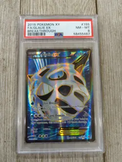 PSA 8 2015 Pokemon XY Full Art Glalie EX Breakthrough #155 Graded - Image 1