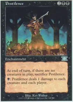 MTG: Pestilence [Moderately Played] 6th Edition Magic the Gathering CCG TCG - Image 1