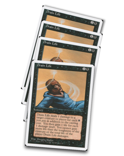 4x Drain Life MTG Core Set 4th Edition Regular MTG Magic x4 - Playset - Image 1