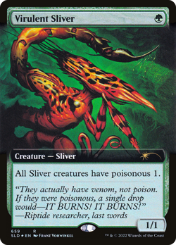 Virulent Sliver (Secret Lair) FOIL PROMO PLD Green Rare MAGIC MTG CARD ABUGames - Image 1