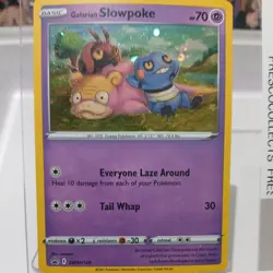 Pokemon Card Galarian Slowpoke SWSH126 Promo cosmos HOLO BLEED HD GALAXY SWIRL12 - Image 1