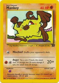 Mankey 61/82 Team Rocket Vintage 2000 Pokemon Card - Image 1