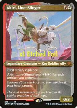 MTG Etched Foil Commander Legends CMR Akiri, Line-Slinger MINT - Image 1