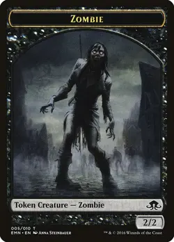 Zombie Token 10x - Black- Steinbauer Art - EMN Eldritch Moon- MTG Magic NM - Image 1