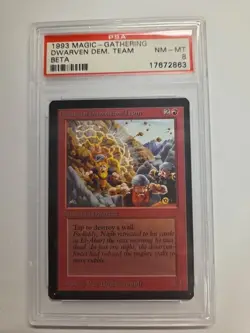 Beta Dwarven Demolition Team Vintage Magic The Gathering PSA 8 NM MTG - Image 1