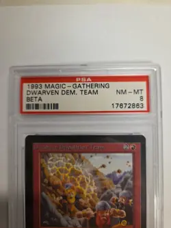 Beta Dwarven Demolition Team Vintage Magic The Gathering PSA 8 NM MTG - Image 2