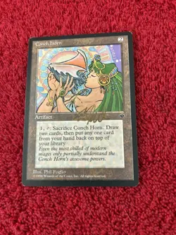 MTG Phil Foglio Signed "Conch Horn” Fallen Empires Magic The Gathering - Image 1