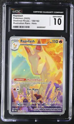 2025 Pokemon Destined Rivals Rapidash #189 (CGC 10) - Image 1