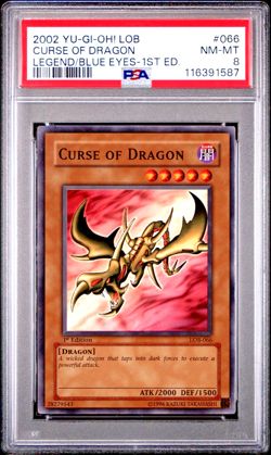 PSA 8 1ST EDITION LOB-066 Curse of Dragon Super Rare Yugioh ENGLISH - Image 1