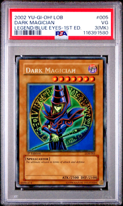 PSA 3 MK 1ST EDITION LOB-005 Dark Magician Ultra Rare Yugioh ENGLISH - Image 1