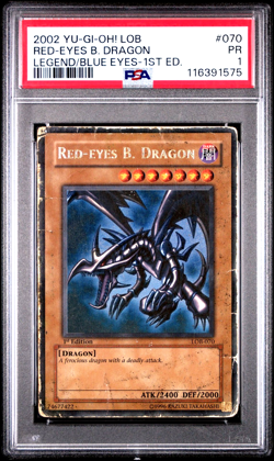 PSA 1 PR 1ST EDITION LOB-070 Red-Eyes Black Dragon Ultra Rare Yugioh ENGLISH - Image 1