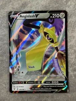 Aegislash V 126/185 Pokemon TCG Swsh04: Vivid Voltage Holo Rare (Near Mint) - Image 1