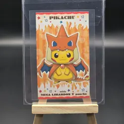 Poncho Pikachu Charizard Business Card 2015 Pokemon Japanese XY Promo - Image 1