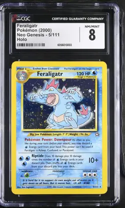 CGC 8 Feraligatr 2000 Neo Genesis 5/111 Holo SWIRL Pokemon Card psa - Image 1