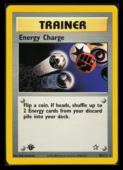 1st Edition Energy Charge 85/111 Rare Neo Genesis Pokemon Card - Image 1