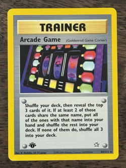 Arcade Game 83/111 1st Edition Neo Genesis - LP Non-Holo Trainer Pokemon Card - Image 1
