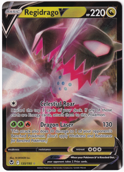 Regidrago V 135/195 Silver Tempest Holo 2022 Pokemon TCG Card NM - Image 1