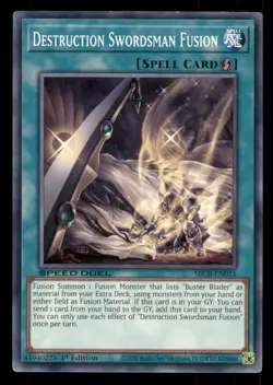 Yugioh Destruction Swordsman Fusion #SBCB-EN015 Speed Duel: Battle City Box LP - Image 1