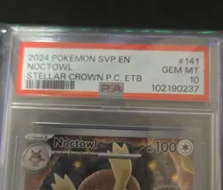 Pokemon - Stellar Crown - Noctowl #141 - Pokemon Center Stamped - Graded PSA10 - Image 3