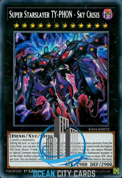 Yugioh Super Starslayer Ty-Phon - Sky Crisis RA04-EN072 Secret Rare 1st Edition - Image 1