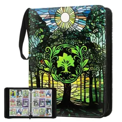 Trading Card Binder with Sleeves 9 Pocket Card Binder Premium 900 Cards PU Ca... - Image 1