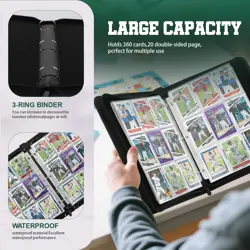 Trading Card Binder with Sleeves 9 Pocket Card Binder Premium 900 Cards PU Ca... - Image 4