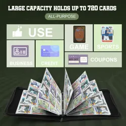 Trading Card Binder with Sleeves 9 Pocket Card Binder Premium 900 Cards PU Ca... - Image 5