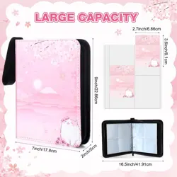 Card Binder for Girls Gifts 4 Pocket with 55 Sleeves 440 Cards Collectible Tr... - Image 2