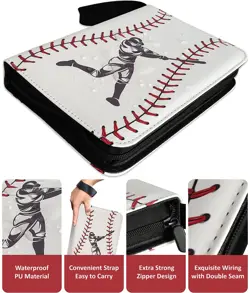 Baseball Card Binder 900 Pockets, 50 Sleeves Large Baseball Binder 3 Ring Zip... - Image 4