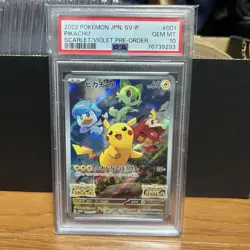 Pokemon Pikachu Scarlet Violet PSA10 Preorder Card - Image 1
