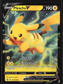 Pokemon Pikachu V SWSH063 Sword & Shield Holo Black Star Promo NM - Image 1