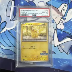 Psa10 Pikachu Promo Card Illustration Contest 2024 Pokemon Collectible - Image 1