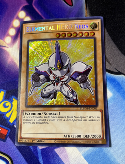 Elemental HERO Neos BLMM-EN003 SECRET RARE NM 1st Ed YUGIOH - CHIBI Artwork - Image 2