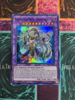 Yu-Gi-Oh! Gladiator Beast Domitianus CHIM-EN033 1st Edition Super Rare NM - Image 1