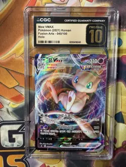 CGC 10 PRISTINE Mew VMAX 040/100 FULL ART HOLO RARE Korean Pokemon Card - Image 1