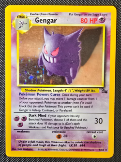 Pokemon WOTC Card - Gengar - Fossil Set - Holo Rare - 5/62 - MP - Image 1