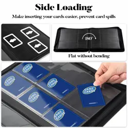 9 Pocket Zipper Card Binder, 360 Trading Card Holder Book, Premium PU Cover Z... - Image 5