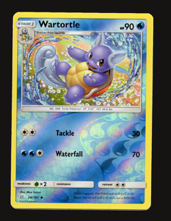 Pokemon TCG Wartortle Team Up Sun & Moon SM 24 Reverse Holo LP Card - Image 1