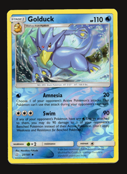 Pokemon TCG Golduck Team Up Sun & Moon SM 27 Reverse Holo NM Card - Image 1