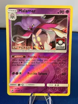 Pokemon League Card Malamar 3rd PLACE 51/131 STAMPED Forbidden Light Holo RARE - Image 1