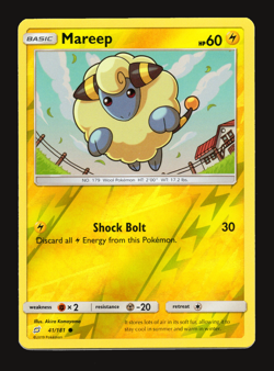 Pokemon TCG Mareep Team Up Sun & Moon SM 41 Reverse Holo NM Card - Image 1