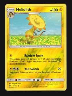 Pokemon TCG Heliolisk Team Up Sun & Moon SM 50 Reverse Holo NM Card - Image 1