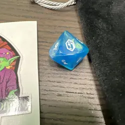 Final Fantasy Magic the Gathering MTG Blue Gem d10 Dice Die Felt Bag - Image 2
