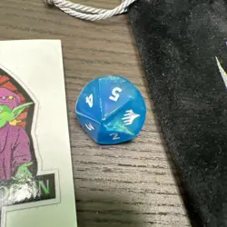 Final Fantasy Magic the Gathering MTG Blue Gem d10 Dice Die Felt Bag - Image 3