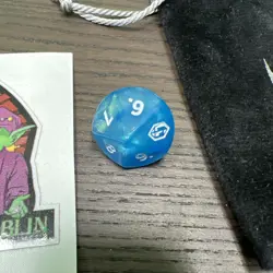 Final Fantasy Magic the Gathering MTG Blue Gem d10 Dice Die Felt Bag - Image 4