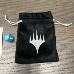 Final Fantasy Magic the Gathering MTG Blue Gem d10 Dice Die Felt Bag - Image 5