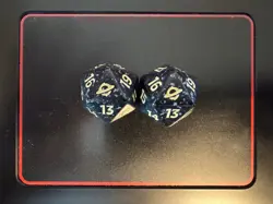 MTG Edge of Eternities Prerelease - Two Dice - Black D20 Spindown - Image 1