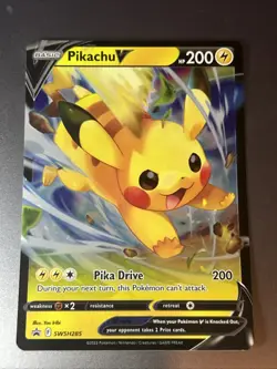 Pokemon Pikachu V SWSH285 Sword & Shield Holo Black Star Promo NM - Image 1