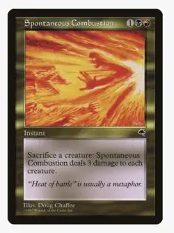 Spontaneous Combustion #273 Tempest Magic Card With Protective Sleeve - Image 1