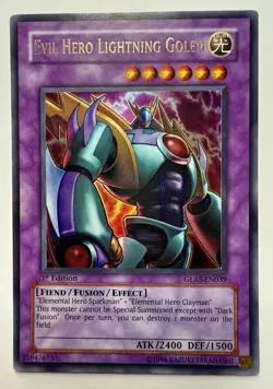 Yugioh! LP Evil Hero Lightning Golem - GLAS-EN039 - Ultra Rare - 1st Edition - Image 1